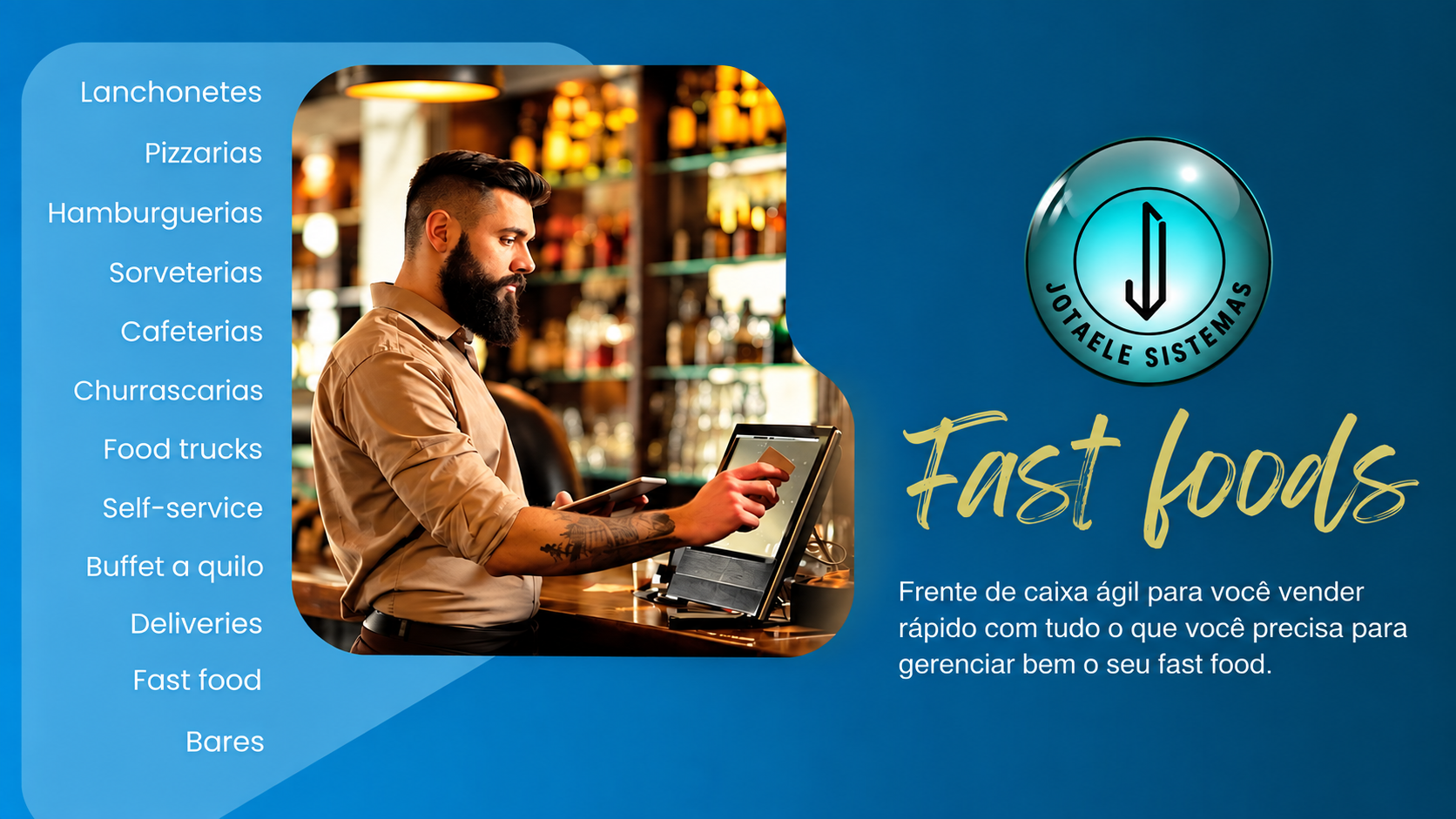 Cartaz Fast Food com Sistema POS